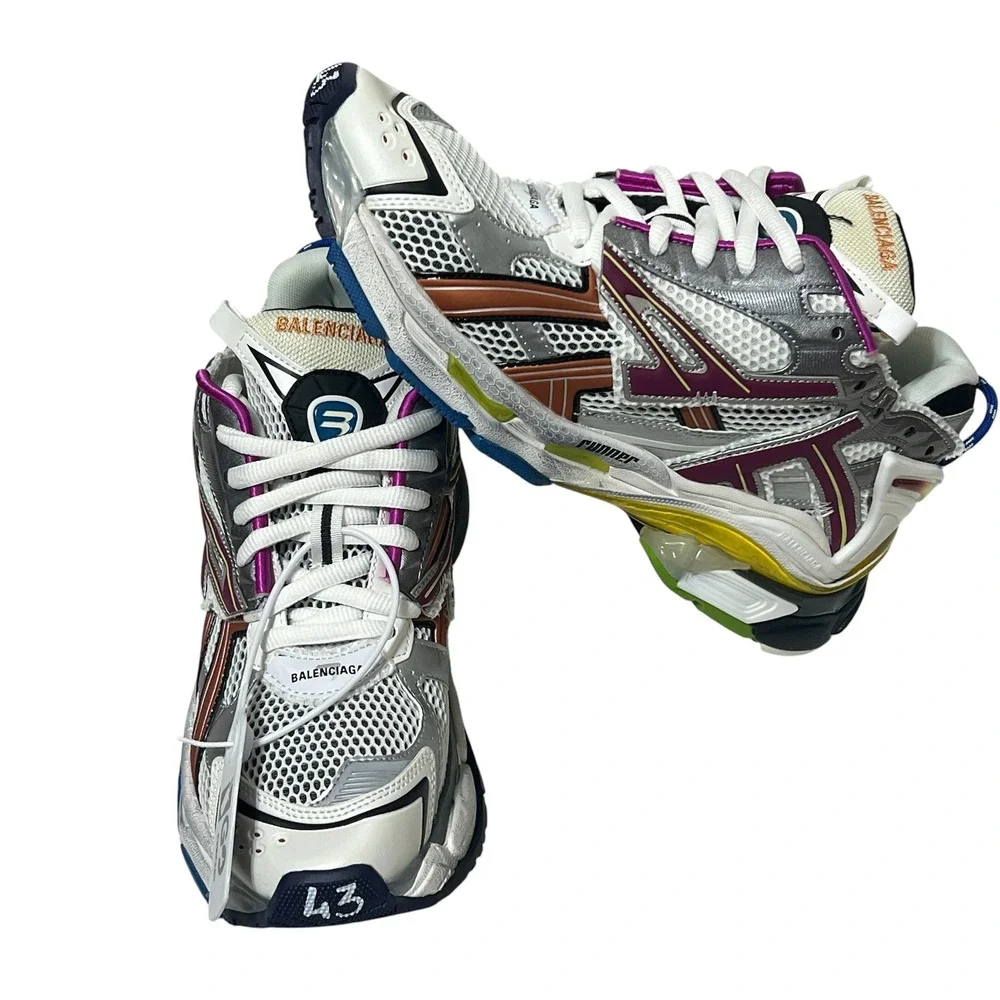 Balenciaga Runner Multi-Color Silver Purple Sneakers 677403 Mens‎ Size 43 US 10